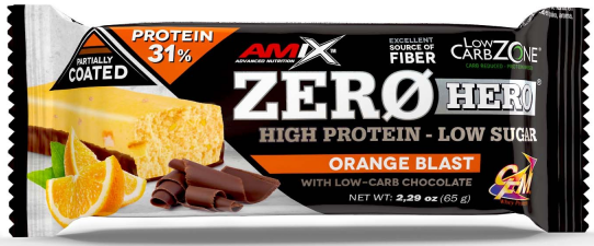Barretta proteica Amix Zero Hero 31% di proteine ​​65g