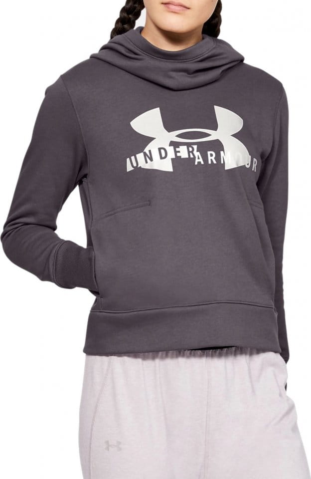 Felpe con cappuccio Under Armour Cotton Fleece Sportstyle Logo hoodie-Gra