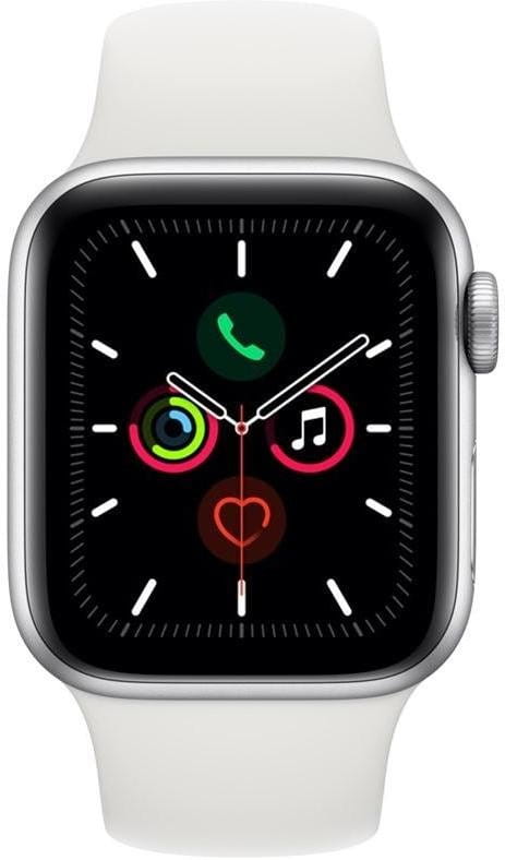 Orologi Apple Watch Series 5 GPS, 44mm Silver Aluminium Case with White Sport Band