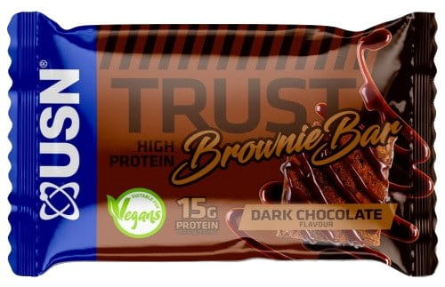 Barretta proteica vegana USN Trust 60 g di cioccolato fondente brownie